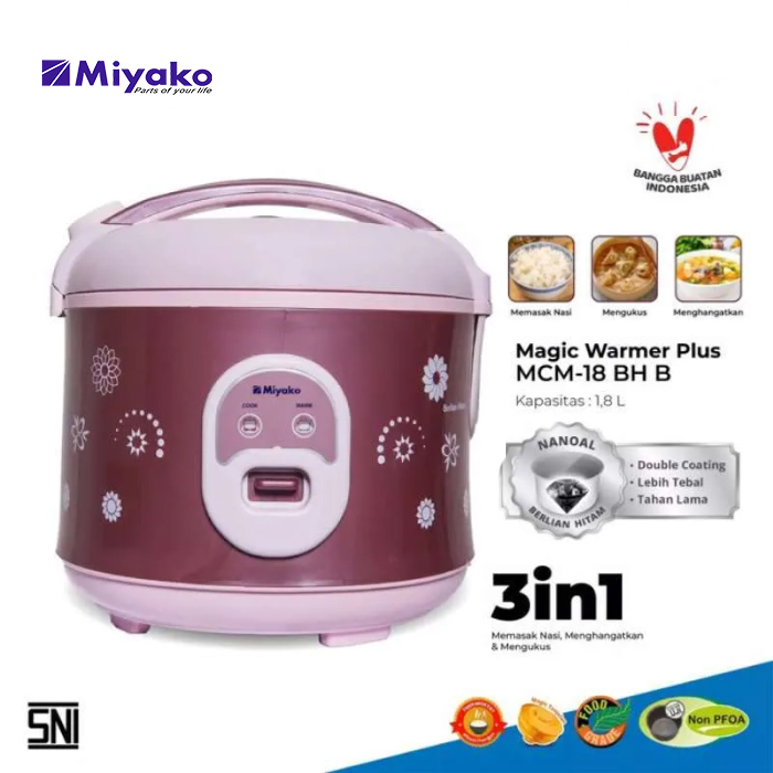 Miyako Rice Cooker Magic Warmer Plus 1.8 L - MCM18 BH B | MCM-18 BH B